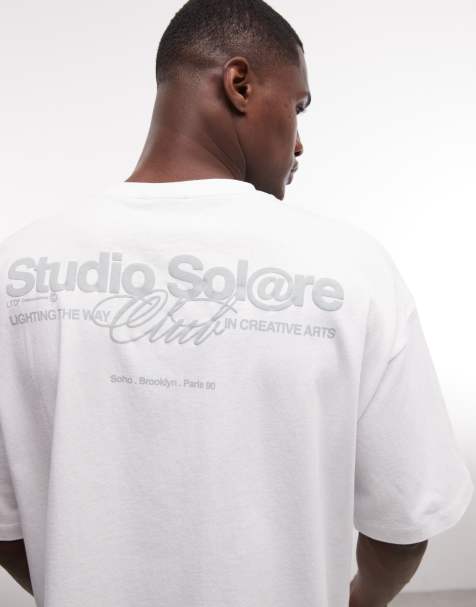 ASOS DESIGN oversized t-shirt with text puff print in white - view 1