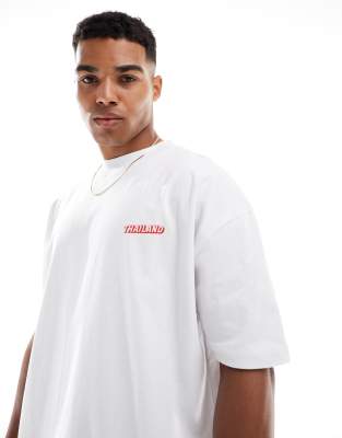 Asos Design Oversized T-shirt With Thailand Graphic In White