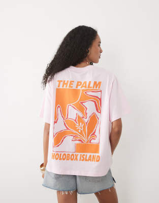 Asos Design Oversized T-shirt With The Palm Abstract Graphic In Multi