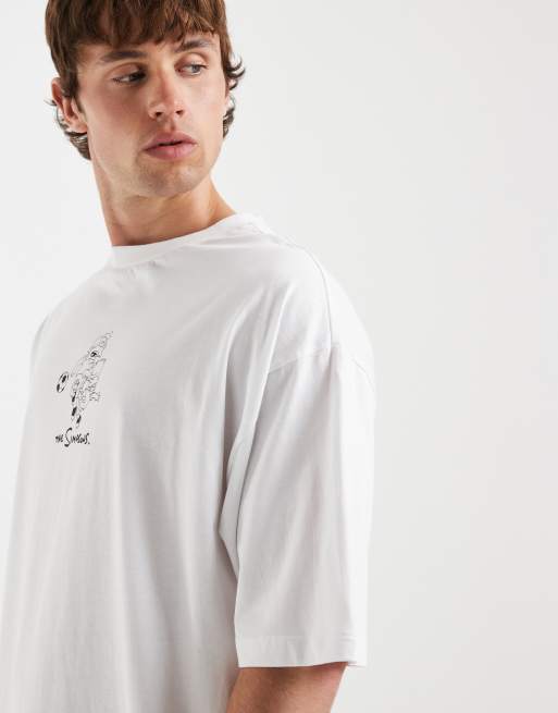ASOS DESIGN oversized t-shirt with the Simpson print in White, 3 of 5