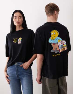 Asos Design Oversized T-shirt With The Simpsons Print In Black