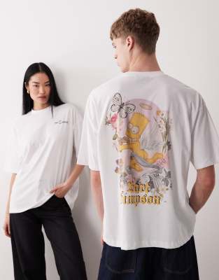 Asos Design Oversized T-shirt With The Simpsons Print In White