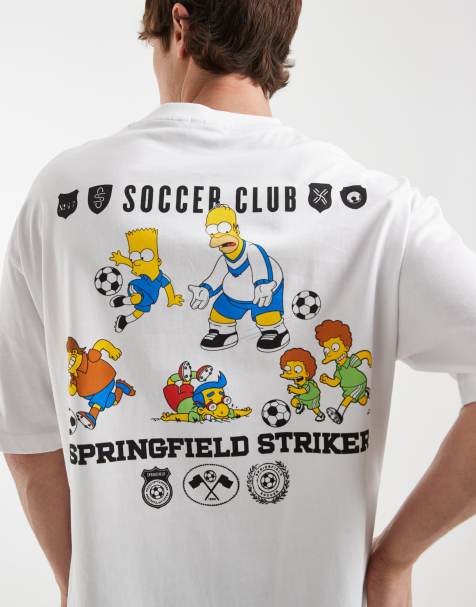 ASOS DESIGN oversized t-shirt with 'The Simpsons' print in white - view 1