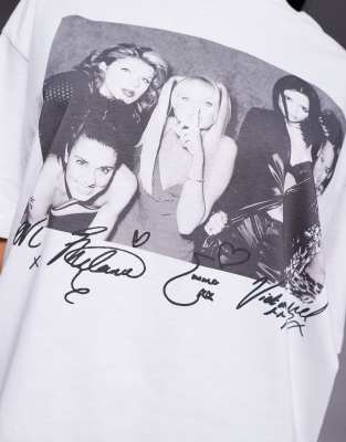 Asos Design Oversized T-shirt With The Spice Girls Prints In White
