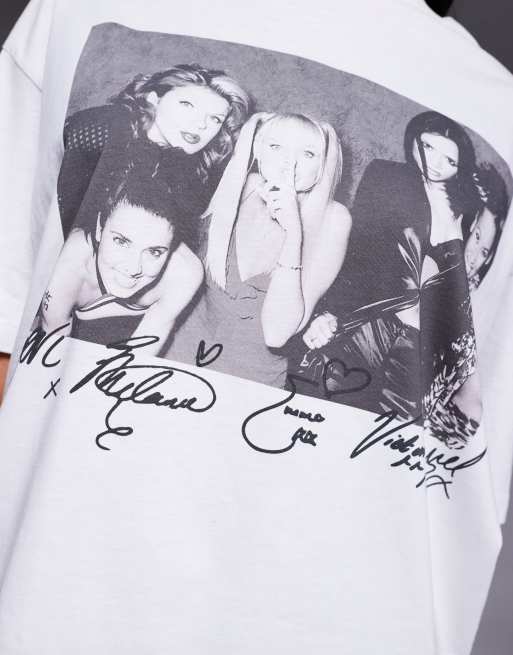 ASOS DESIGN oversized t-shirt with The Spice Girls prints in white, 2 of 4