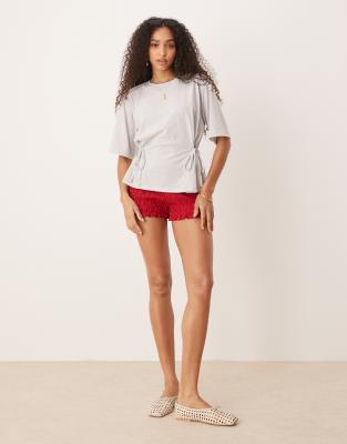 Asos Design Oversized T-shirt With Tie Detail