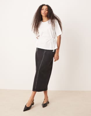 ASOS DESIGN oversized t-shirt with tie detail in white