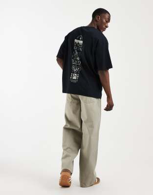 Asos Design Oversized T-shirt With Tokyo Spine Graphic In Black