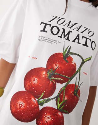 Asos Design Oversized T-shirt With Tomato Graphic In Multi
