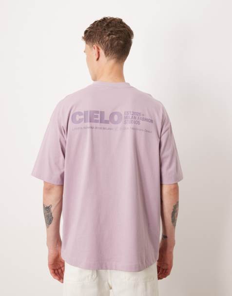 ASOS DESIGN oversized T-shirt with tonal print in lilac - view 1
