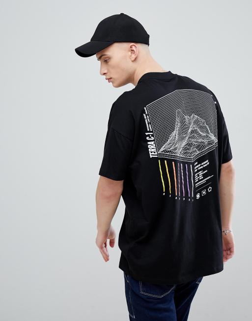 ASOS DESIGN heavyweight oversized baseball jersey in black