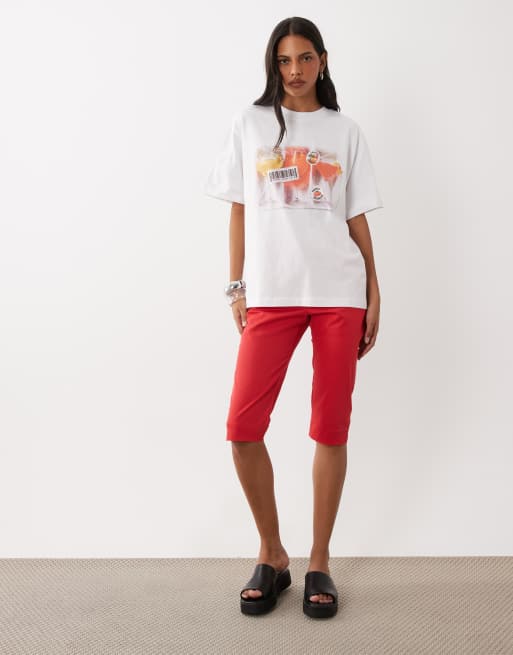 ASOS DESIGN oversized t-shirt with tropical cocktails graphic in white, 2 of 4