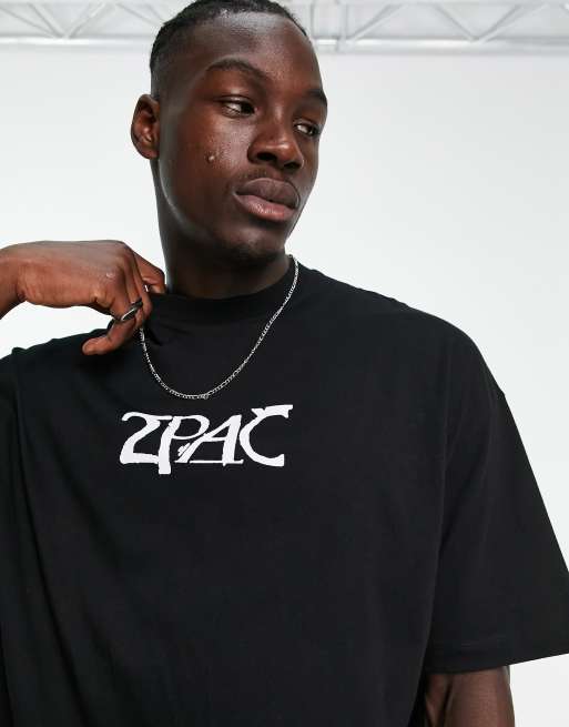 ASOS oversized t-shirt with tupac print black | ASOS