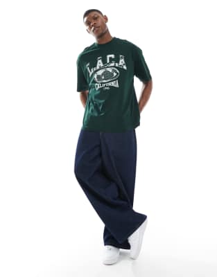 Asos Design Oversized T-shirt With Varsity Graphic