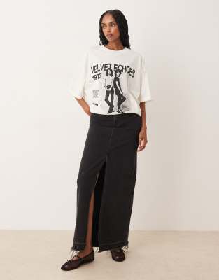 Asos Design Oversized T-shirt With Vintage Band Graphic In White