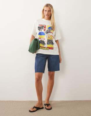 Asos Design Oversized T-shirt With Vintage Florida Orlando Graphic In Multi