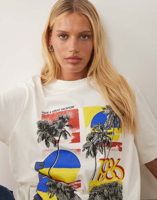 ASOS DESIGN oversized t-shirt with vintage Florida Orlando graphic in cream, 4 of 4