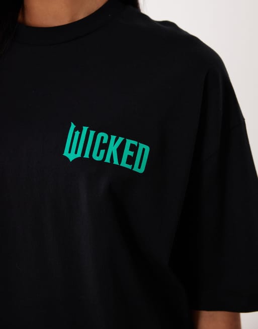 ASOS DESIGN oversized t-shirt with WICKED print in black, 4 of 4