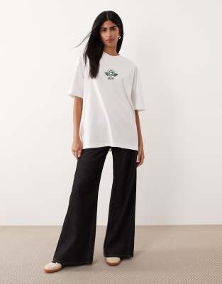 Asos Design Oversized T-shirt With Wicked Print In White
