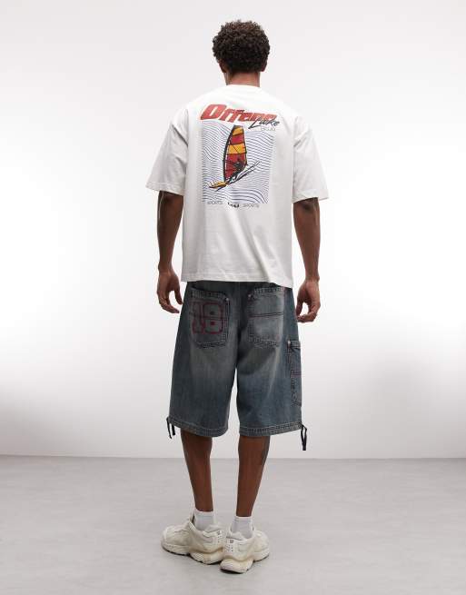 ASOS DESIGN oversized t-shirt with windsurfing graphic in cream, 4 of 5