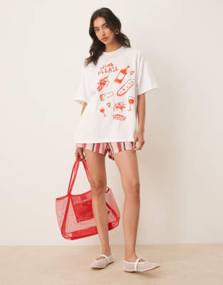 Asos Design Oversized T-shirt With Wine Graphic