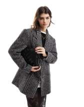 Topshop Petite textured blazer coat in multi