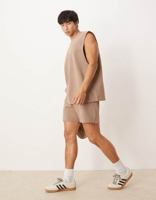 ASOS DESIGN oversized tank in beige rib , 3 of 4
