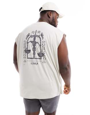 Asos Design Oversized Tank In Neutral