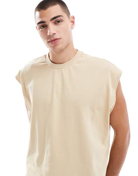 ASOS DESIGN oversized tank in beige - view 1