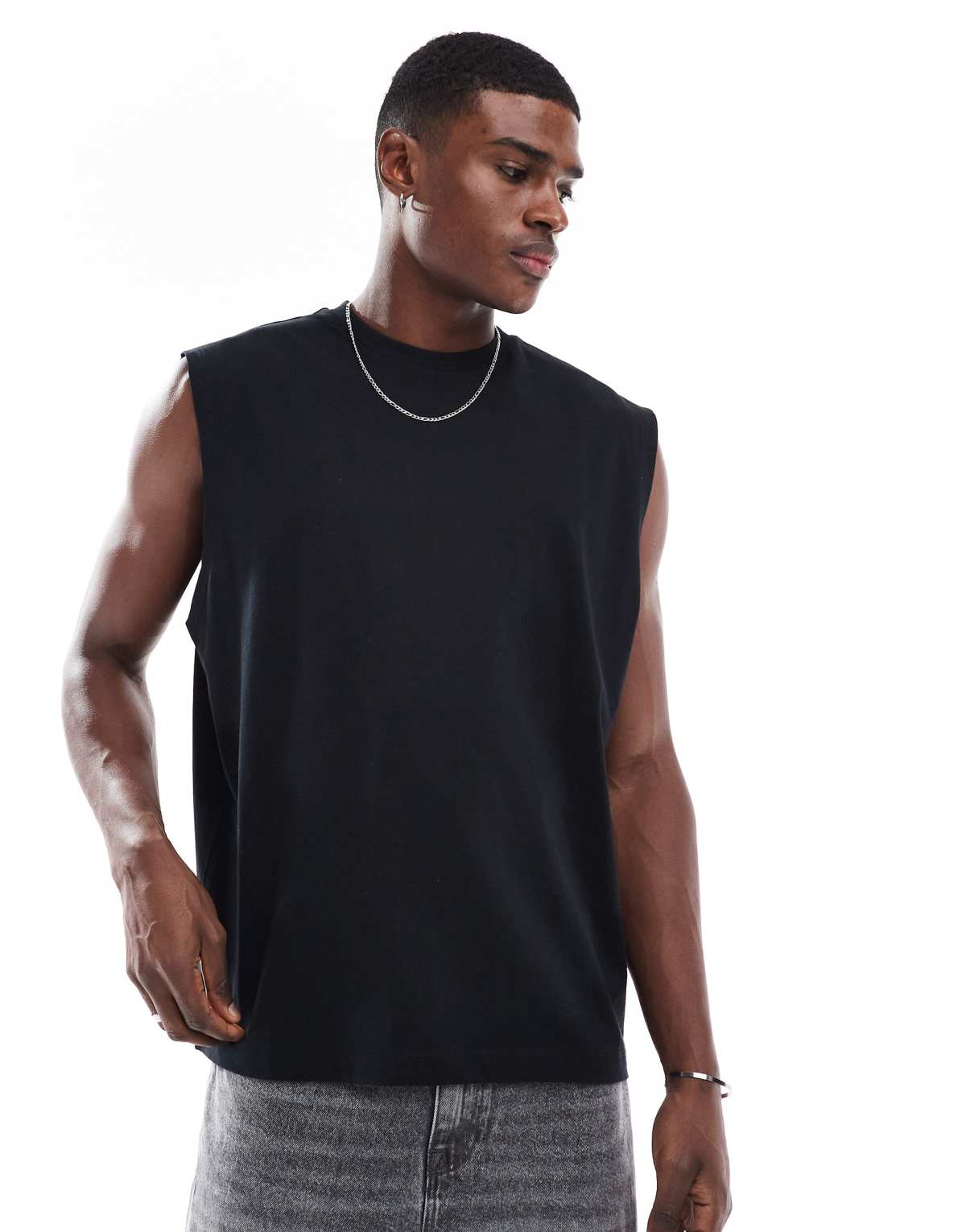 ASOS DESIGN oversized tank in black