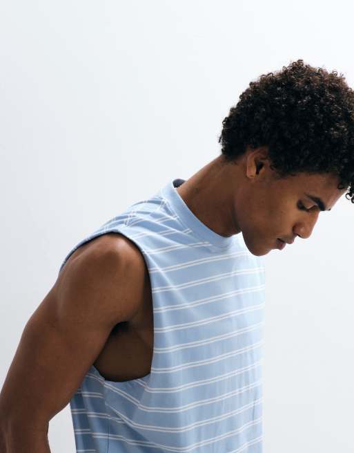 ASOS DESIGN oversized tank in blue stripe, 4 of 5