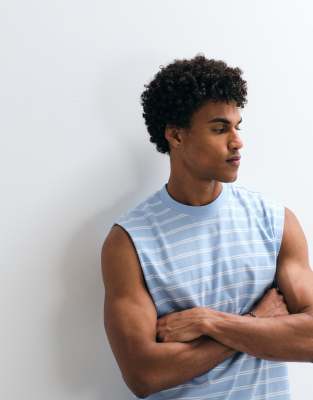 Asos Design Oversized Tank In Blue