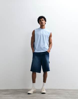 Asos Design Oversized Tank In Blue