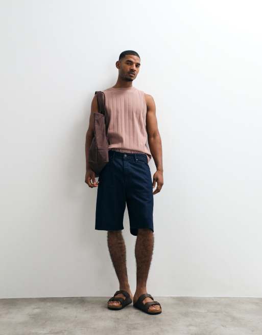 ASOS DESIGN oversized tank in brown wide rib, 2 of 5