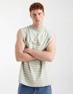 Asos Design Oversized Tank In Green