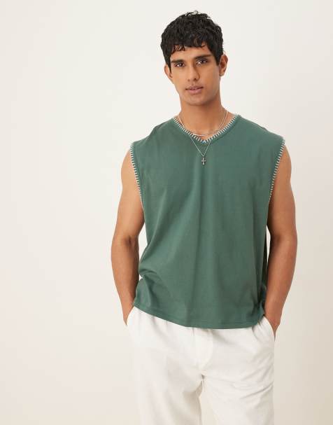 ASOS DESIGN oversized tank in green - view 1