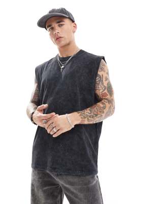 Asos Design Oversized Tank In Gray