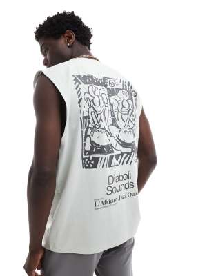 Asos Design Oversized Tank Top In Gray