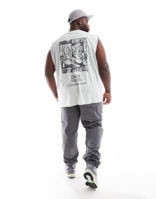 Shop Asos Design Oversized Tank Top In Gray
