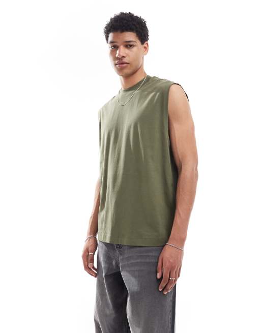 ASOS DESIGN oversized tank top in green
