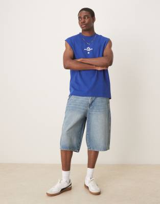 ASOS DESIGN OVERSIZED TANK TOP WITH ATHLETIC GRAPHIC 