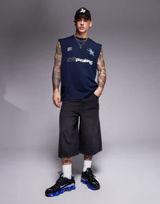 ASOS DESIGN OVERSIZED TANK TOP WITH ATHLETIC GRAPHIC 