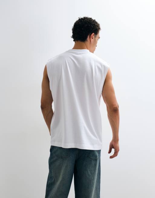 ASOS DESIGN oversized tank top with England graphic in white, 5 of 5