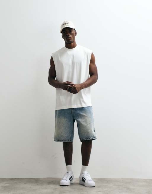 ASOS DESIGN oversized tank top with food and drink graphic in off white, 4 of 5