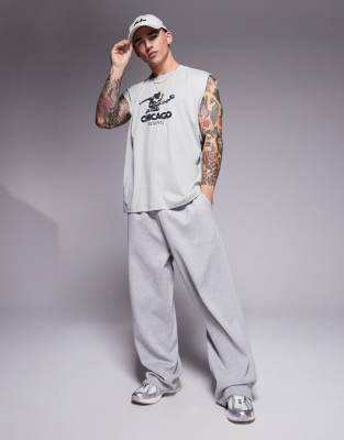 ASOS DESIGN OVERSIZED TANK TOP WITH FRONT ATHLETIC GRAPHIC 