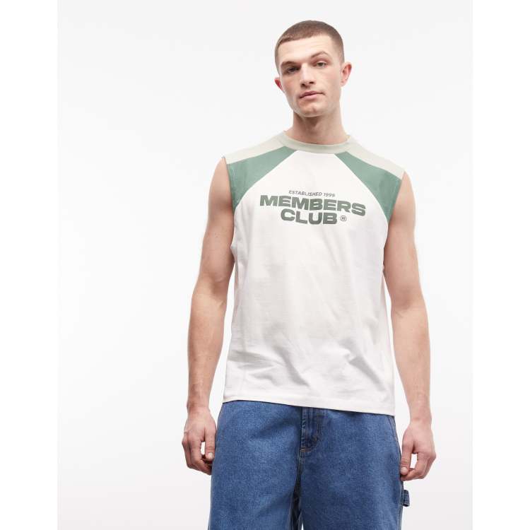 ASOS DESIGN oversized tank top with front graphic in white | ASOS