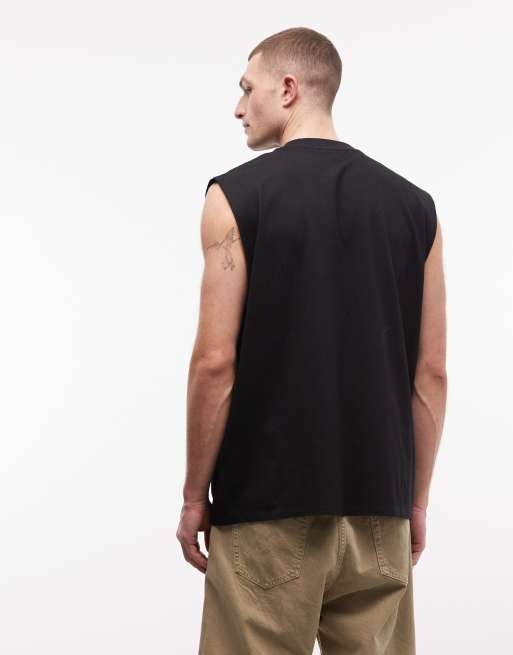 ASOS DESIGN oversized tank top with Italia sports graphic in black, 3 of 5