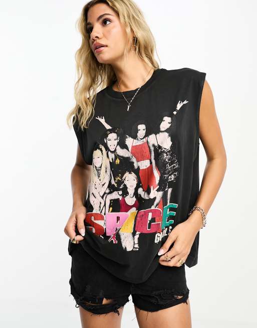 ASOS DESIGN oversized tank top with spice girls license graphic in ...