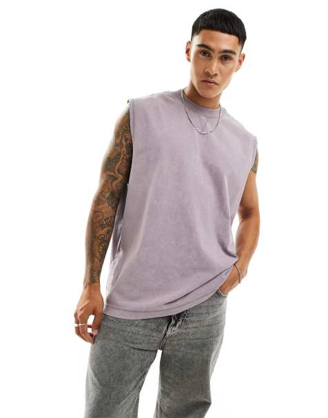 ASOS DESIGN oversized tank washed grey - view 1