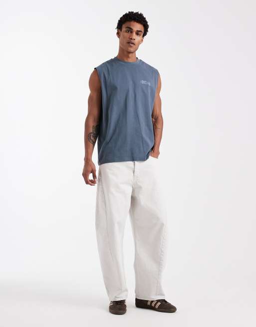 ASOS DESIGN oversized tank with back bubble text graphic in dark grey , 2 of 5